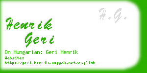 henrik geri business card